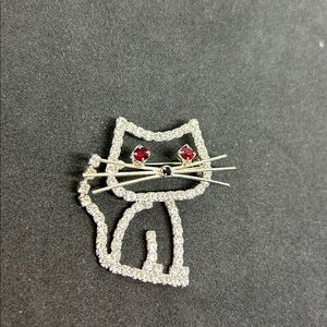 Cat Rhinestone Brooch
